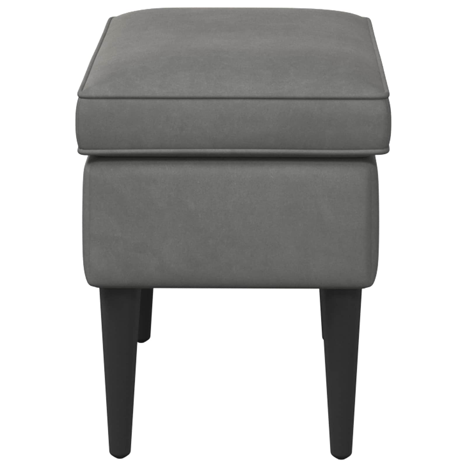 Voetenbank Donkergrijs 55 x 35 x 41 cm Fluweel – afbeelding 4