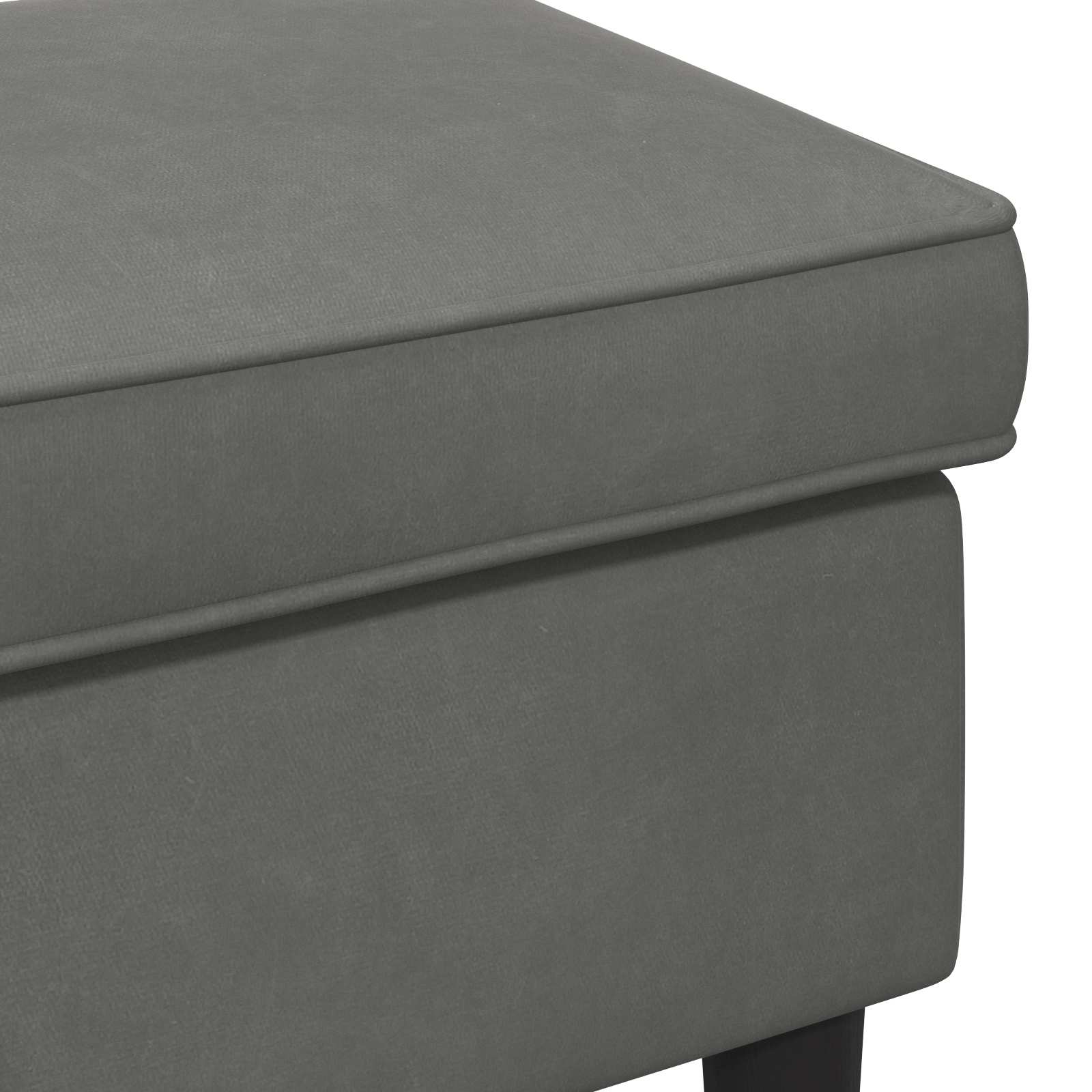 Voetenbank Donkergrijs 55 x 35 x 41 cm Fluweel – afbeelding 5