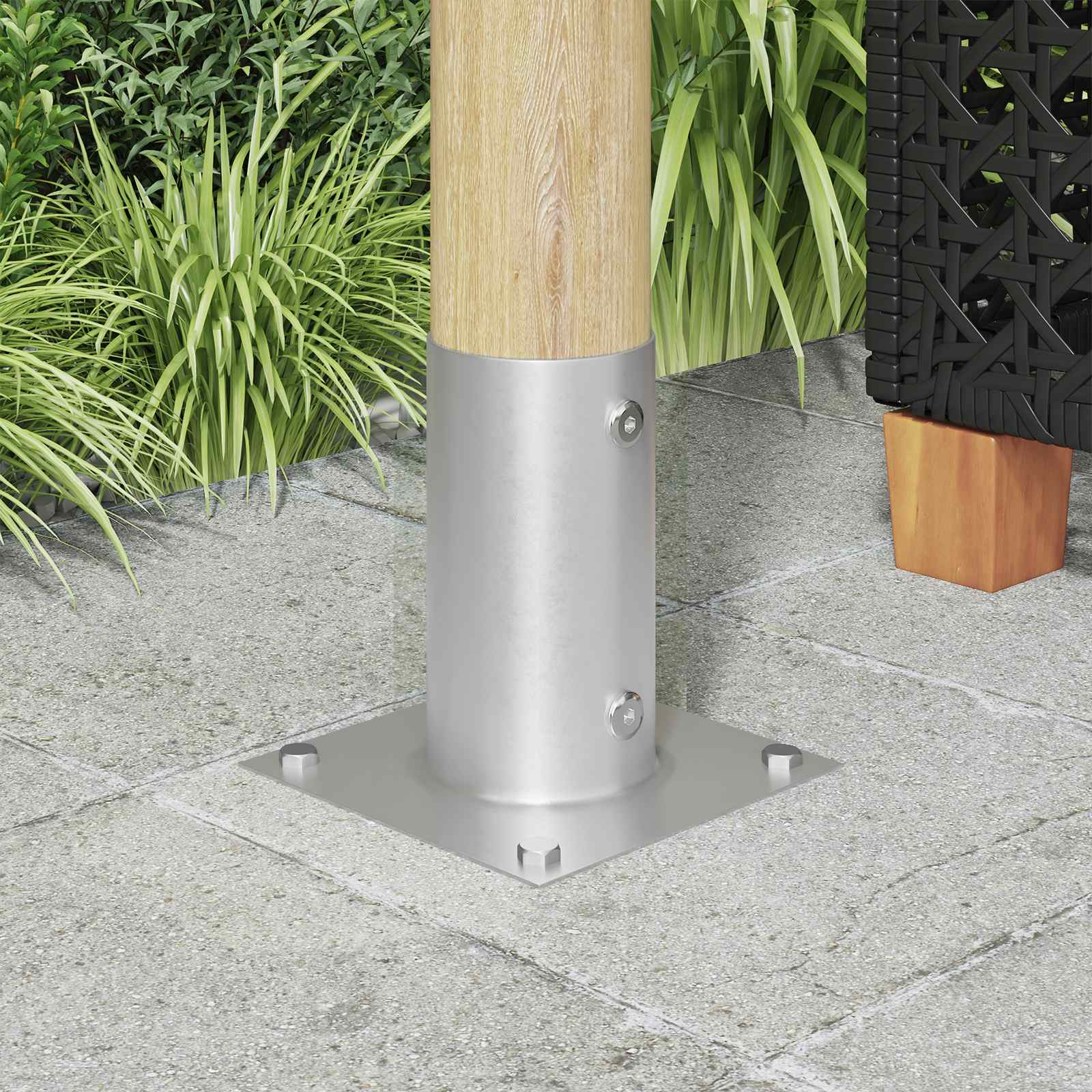 Ronde grondanker 4 pcs Zilverkleurig 15 x 15 x 15 cm Metaal