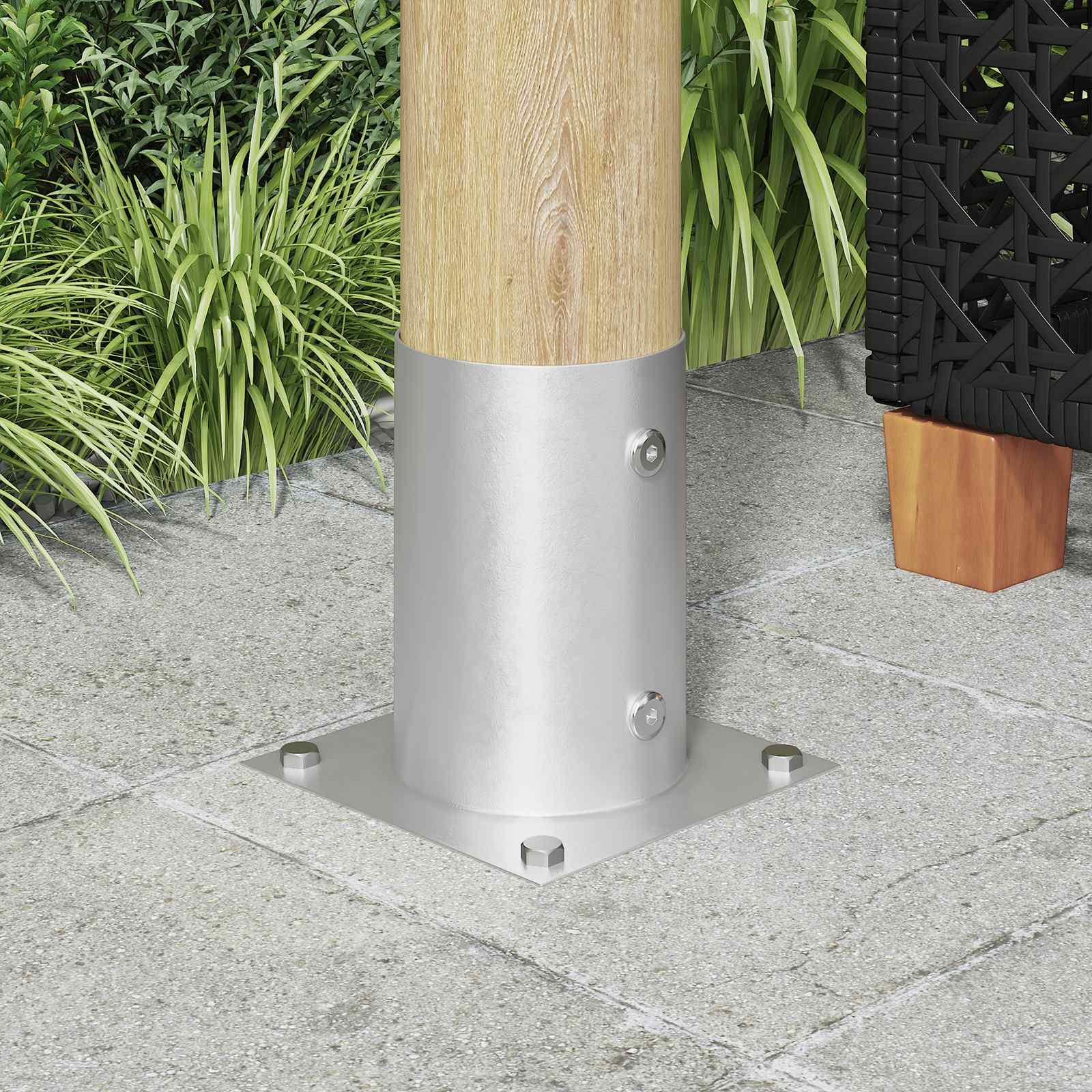 Ronde grondanker 12 pcs Zilverkleurig 15 x 15 x 15 cm Metaal