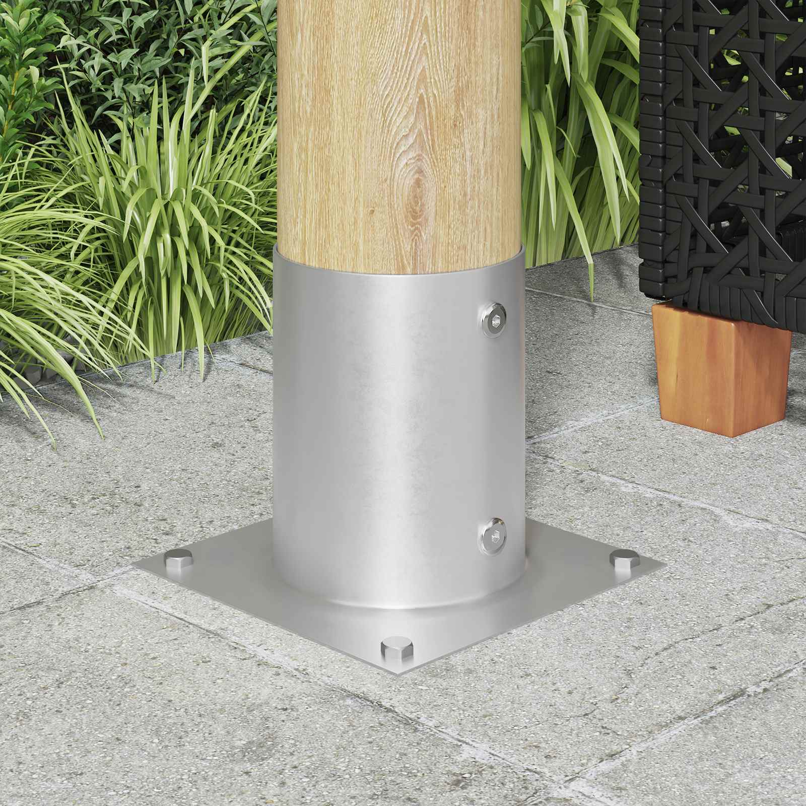 Ronde grondanker 12 pcs Zilverkleurig 18 x 18 x 15 cm Metaal