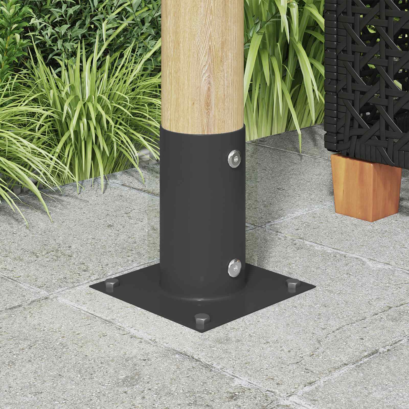 Ronde grondanker 4 pcs Antracietkleurig 15 x 15 x 15 cm Metaal