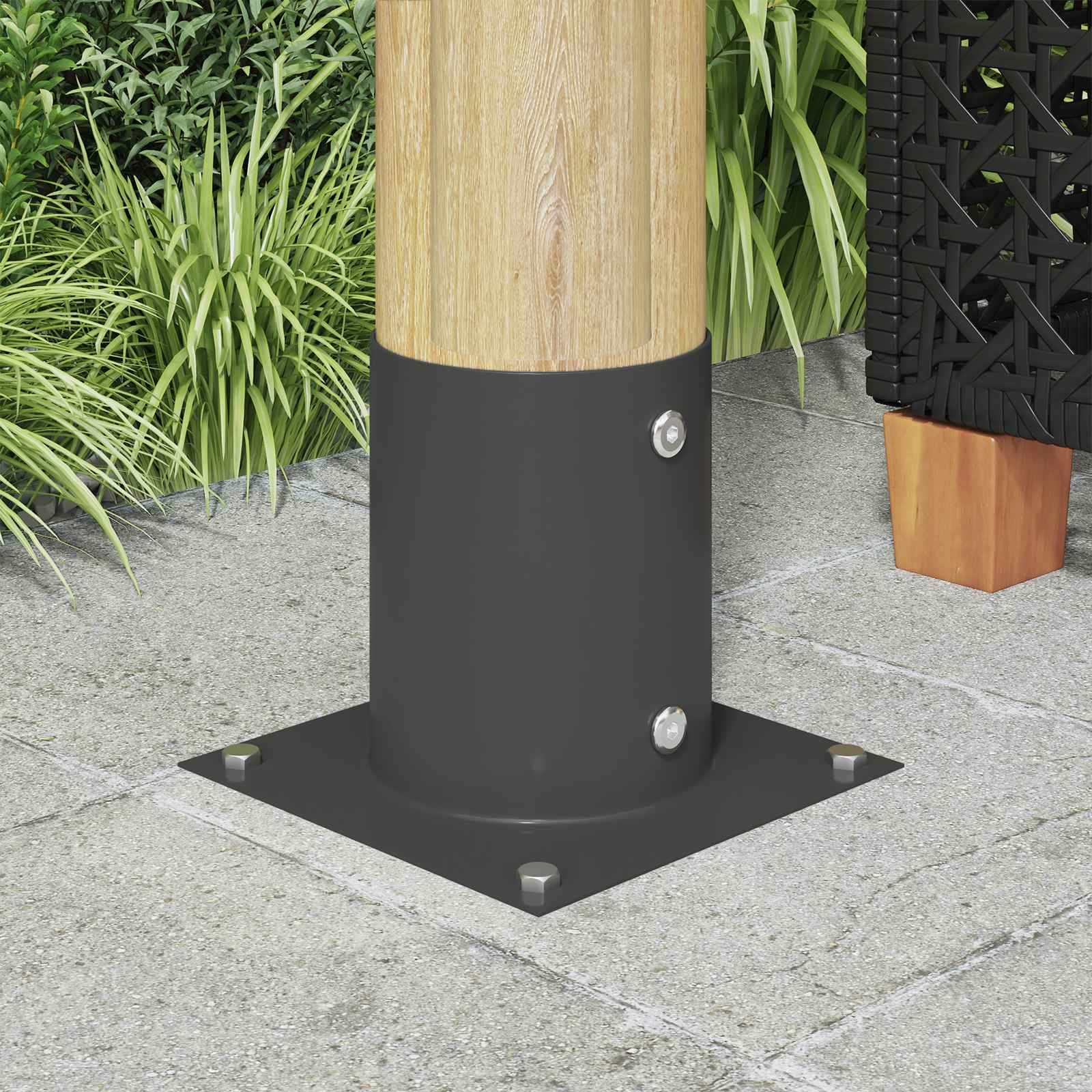 Ronde grondanker 12 pcs Antracietkleurig 18 x 18 x 15 cm Metaal
