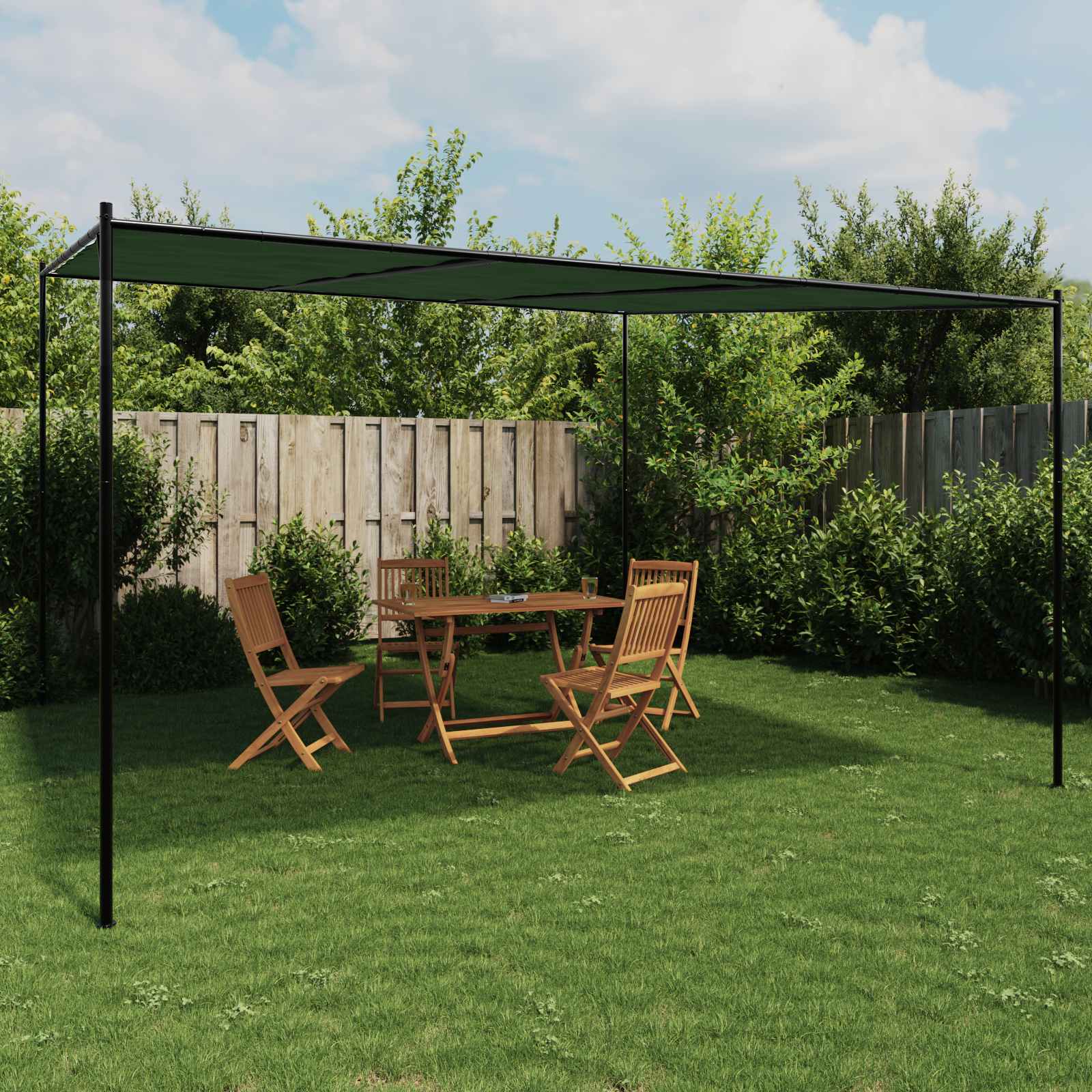Paviljoen 4 x 3,98 x 2,67 m Groen Polyester en staal