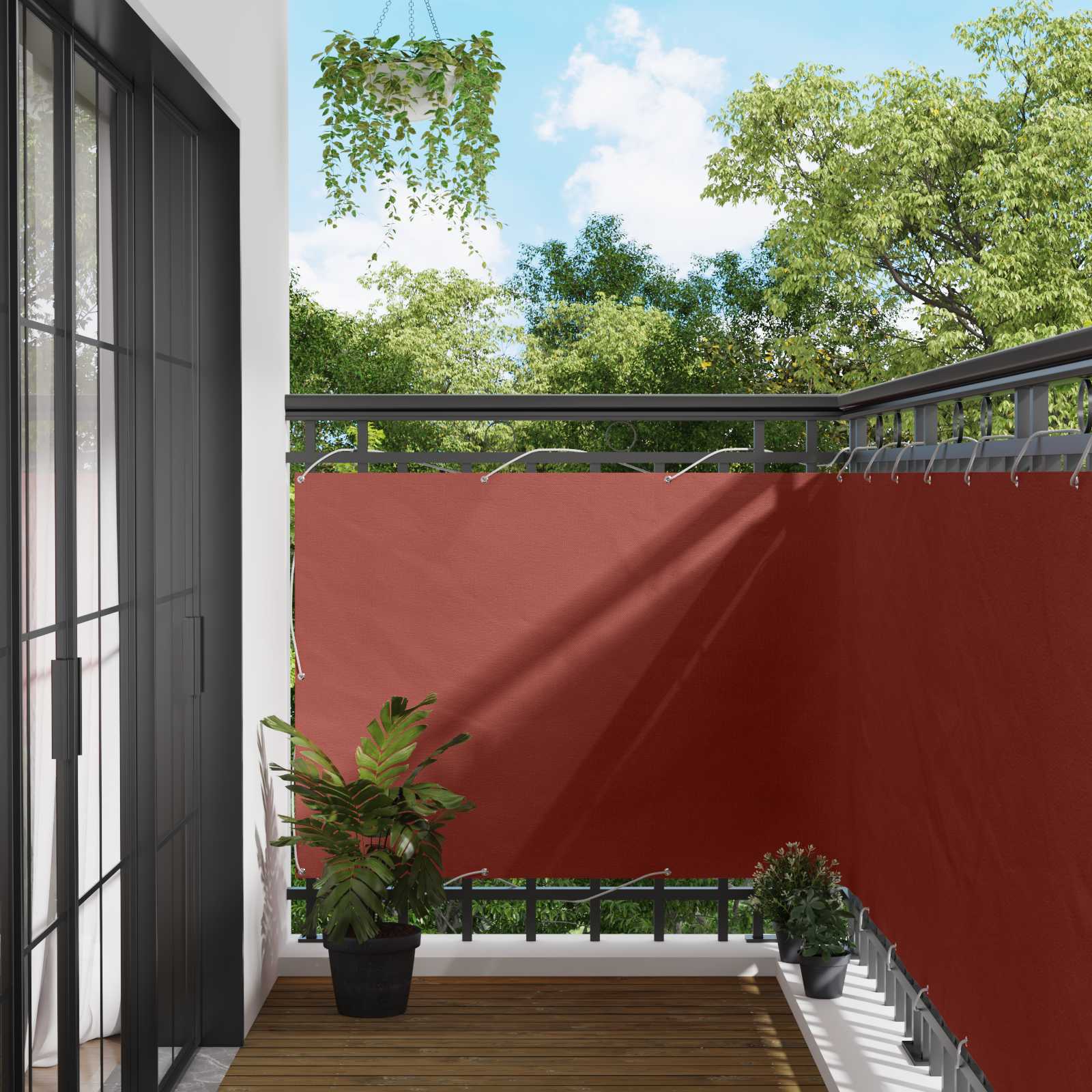 Balkon Scherm Terracotta 110 x 800 cm Oxford Stof