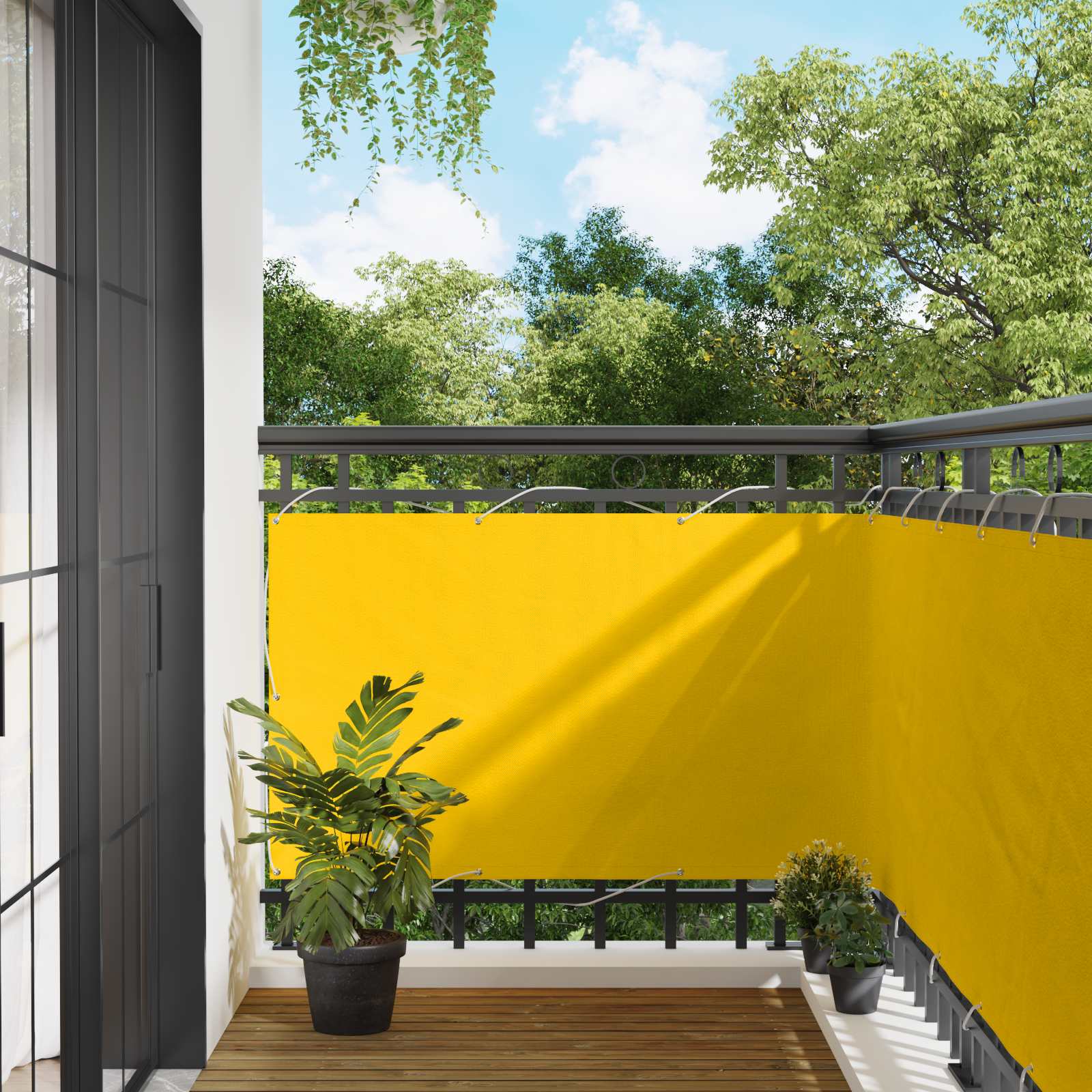 Balkon Scherm Geel 100 x 400 cm Oxford Stof
