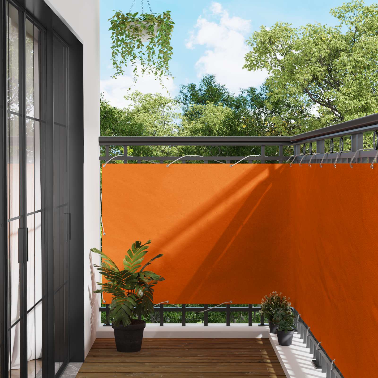 Balkon Scherm Oranje 110 x 700 cm Oxford Stof – afbeelding 1