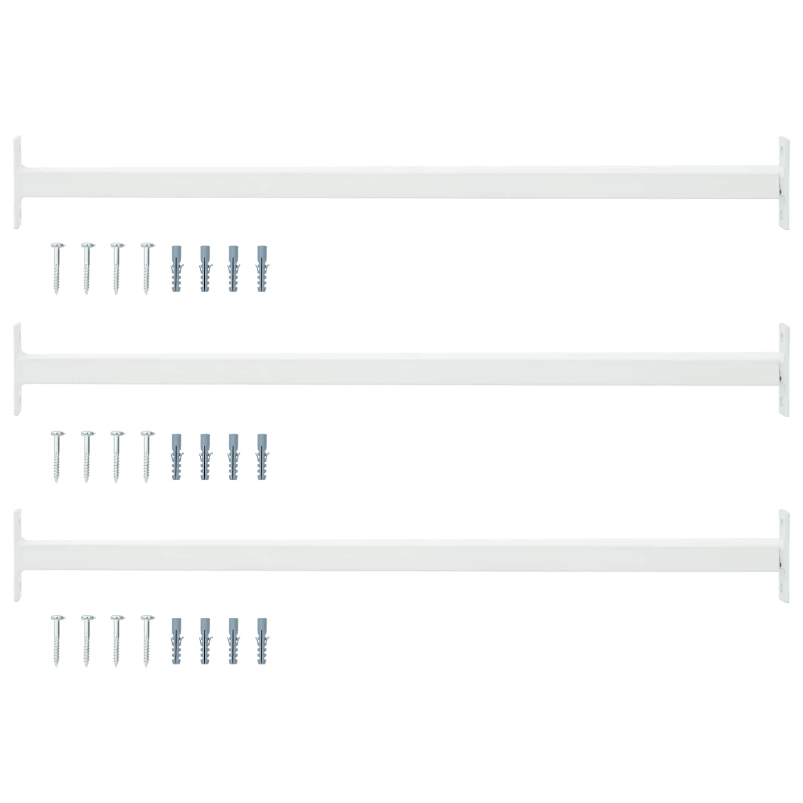 Verstelbare raamveiligheidsbalk 3 pcs Wit Staal