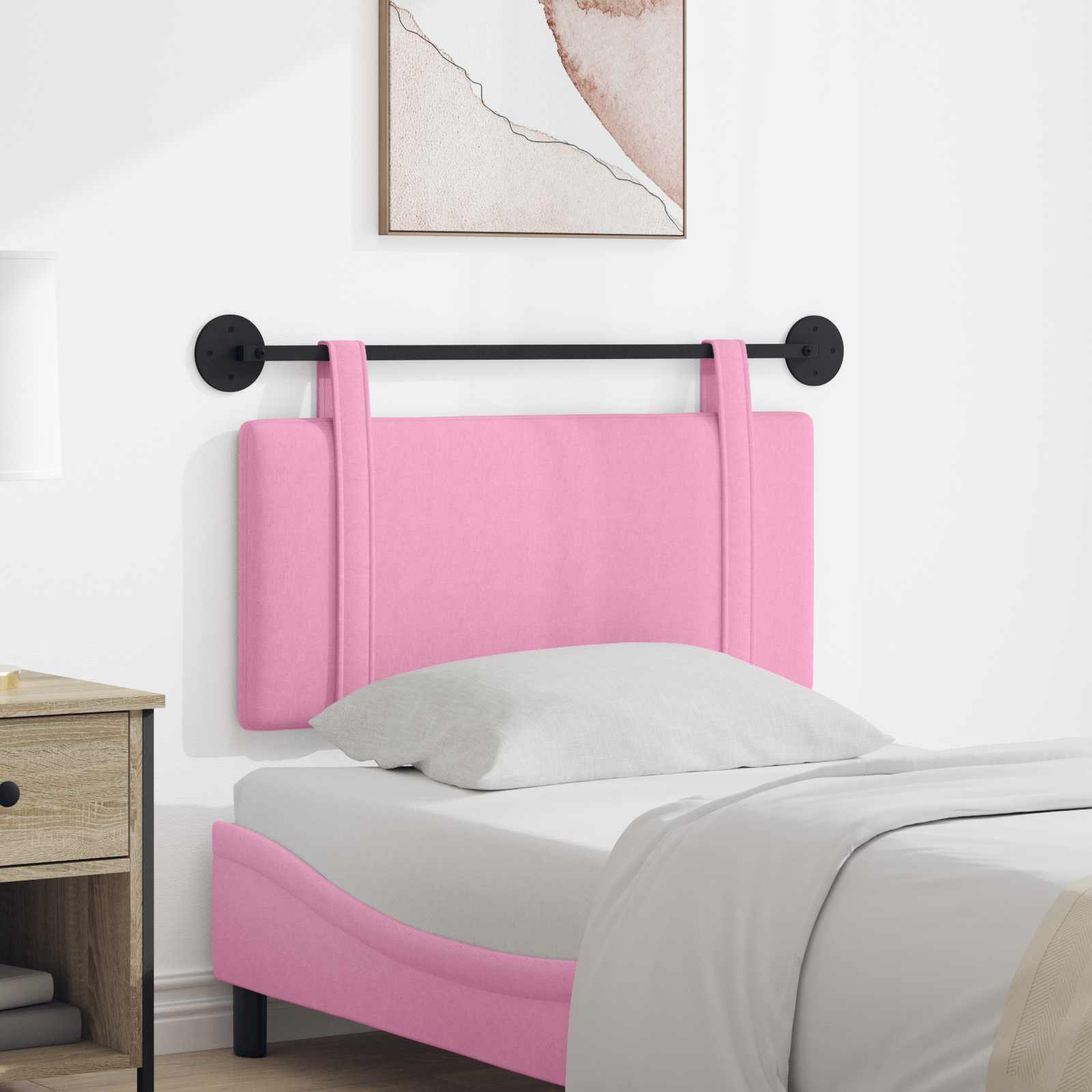 Hangend hoofdbord Roze Stof