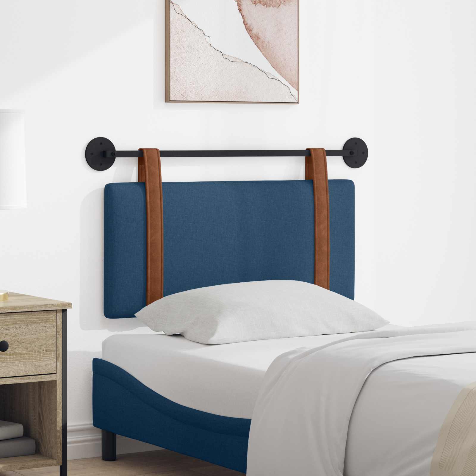 Hangend hoofdbord Blauw Antiek PU – afbeelding 1