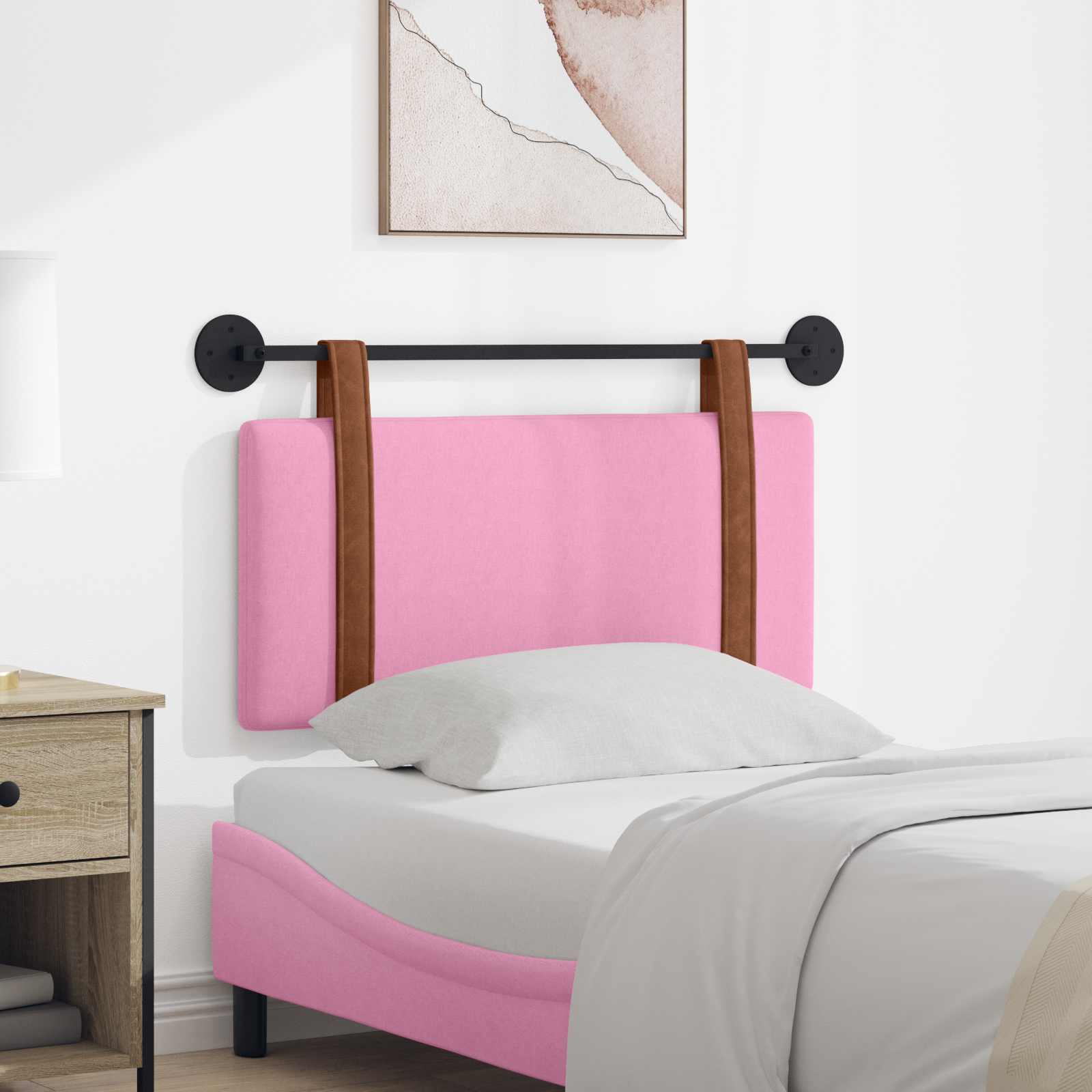 Hangend hoofdbord Roze Antiek PU – afbeelding 1