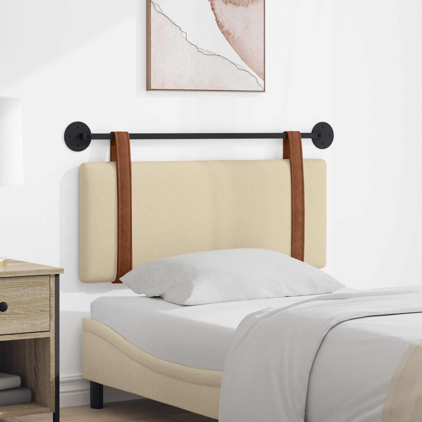 Hangend hoofdbord Crème Antiek PU