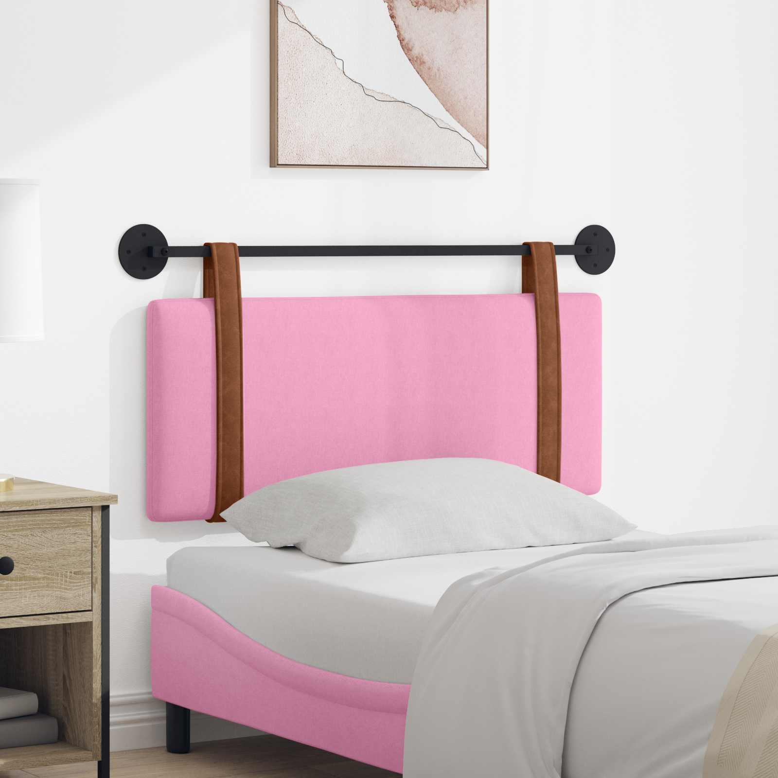 Hangend hoofdbord Roze Antiek PU – afbeelding 1