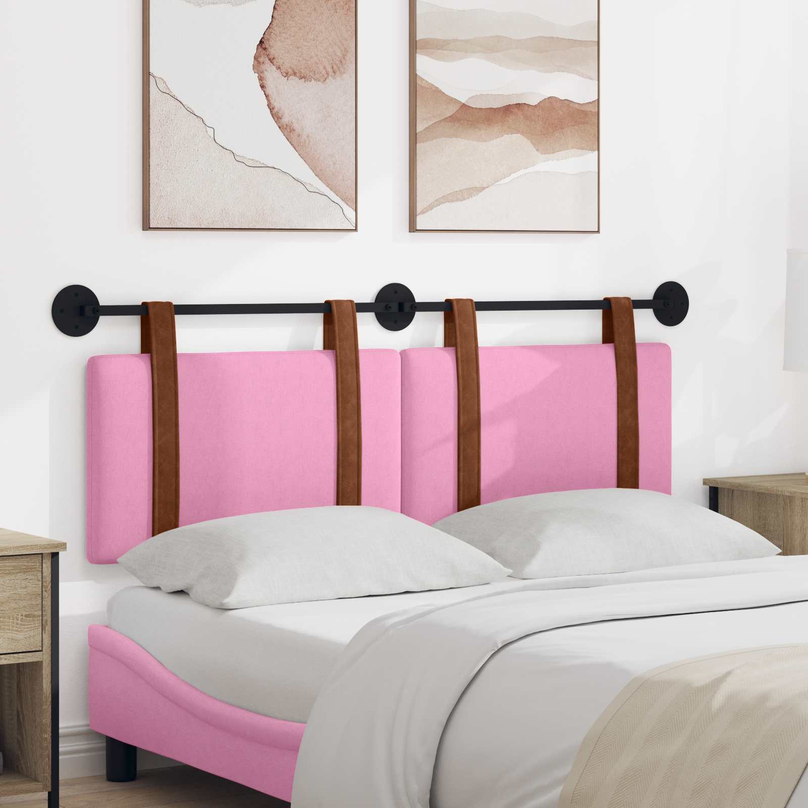 Hangend hoofdbord Roze Antiek PU – afbeelding 1
