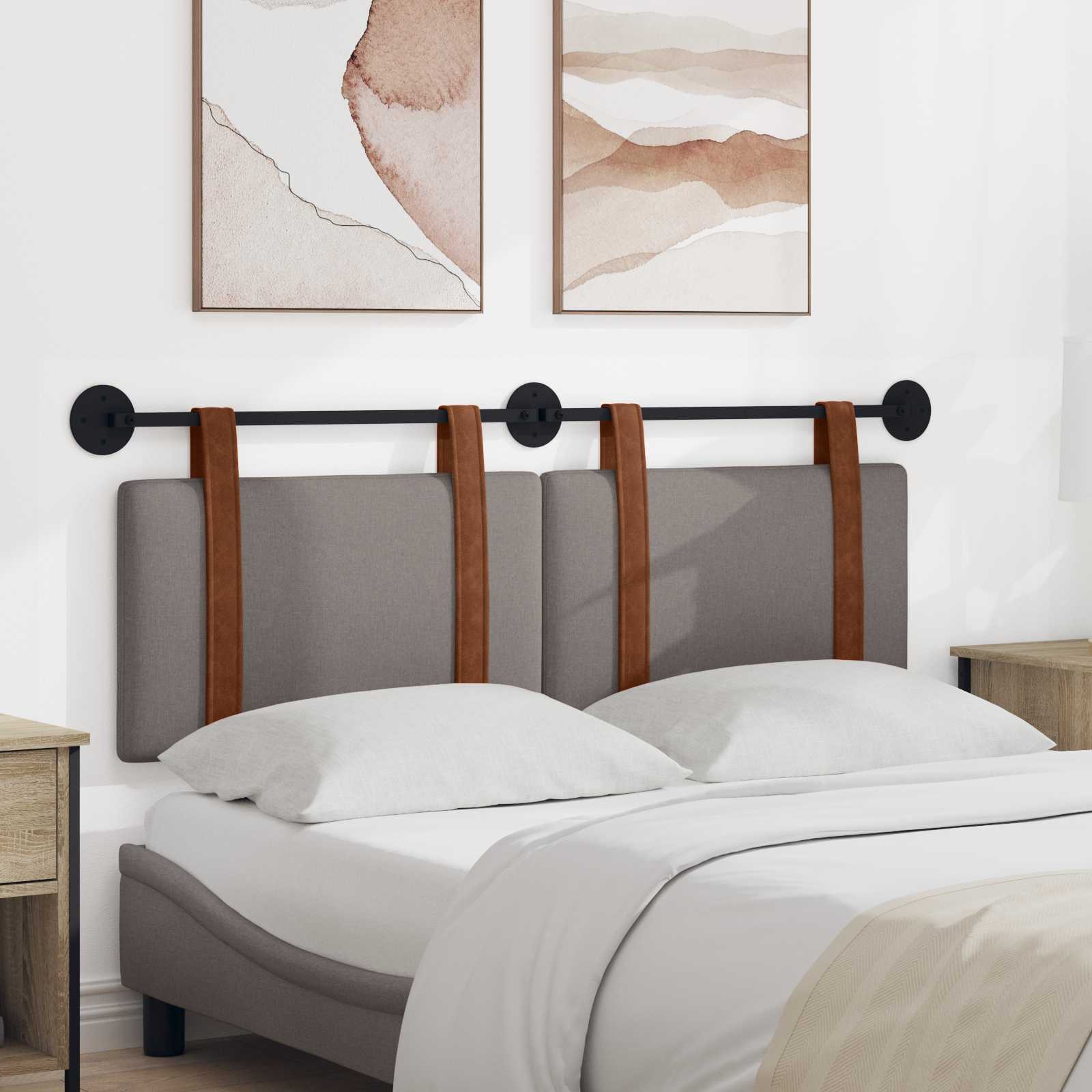 Hangend Hoofdeinde Effen Taupe 150 x 55 x 5 cm Antiek PU