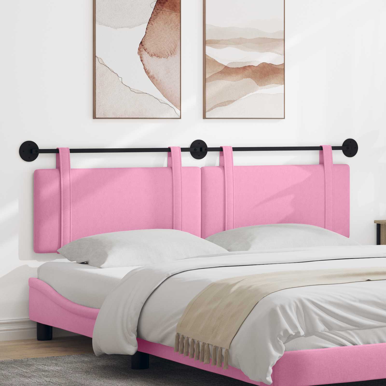 Hangend hoofdbord Roze Stof