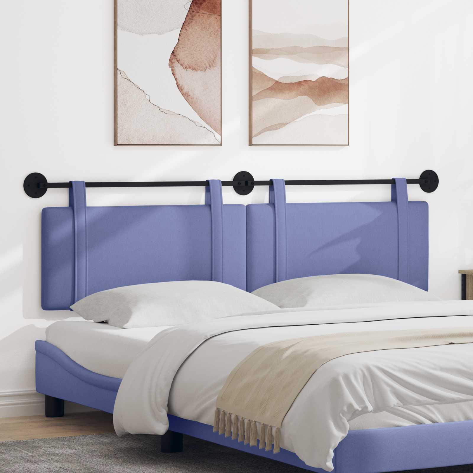 Hangend hoofdbord Jeans Blauw Stof – afbeelding 1