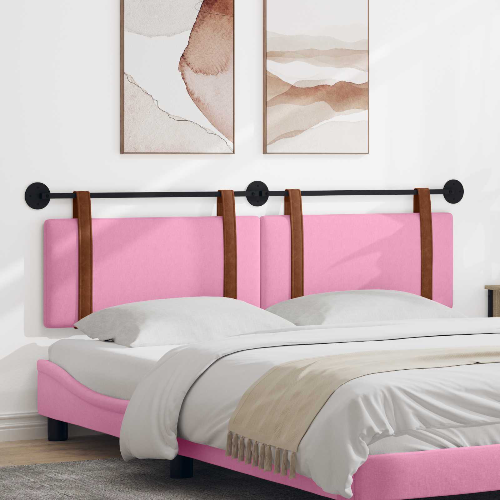 Hangend hoofdbord Roze Antiek PU – afbeelding 1