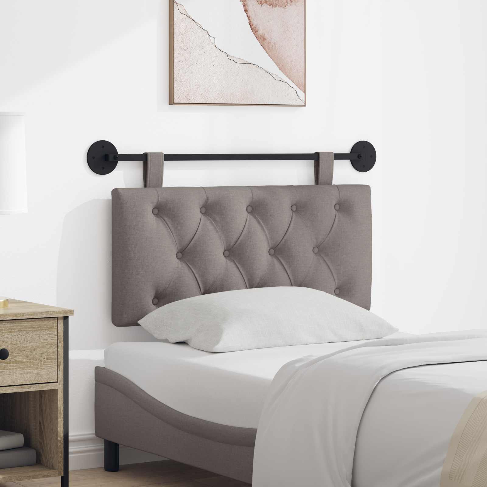 Hangend hoofdbord Taupe Stof