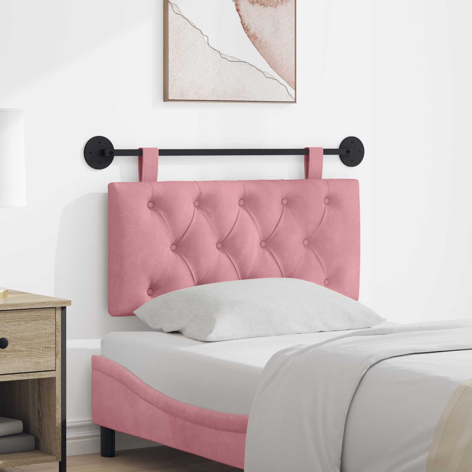 Hangend hoofdbord Roze Fluweel – afbeelding 1