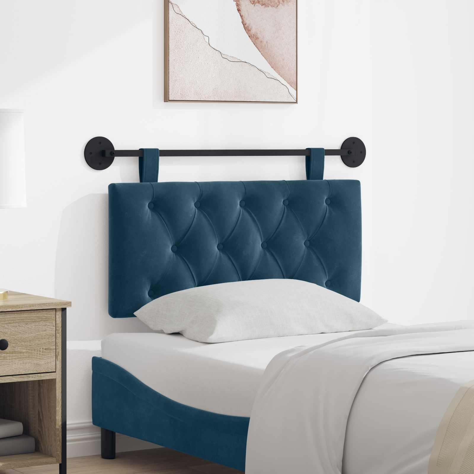 Hangend hoofdbord Blauw Fluweel – afbeelding 1