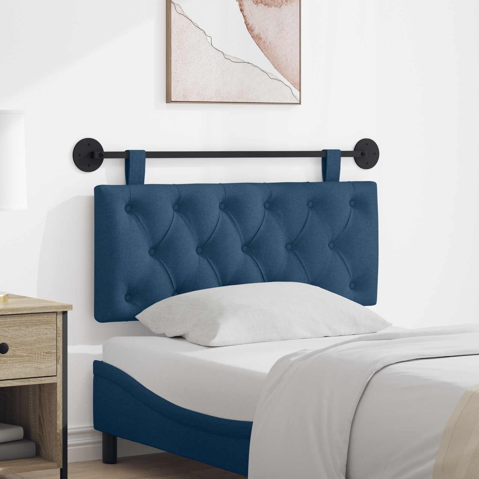 Hangend hoofdbord Blauw Stof