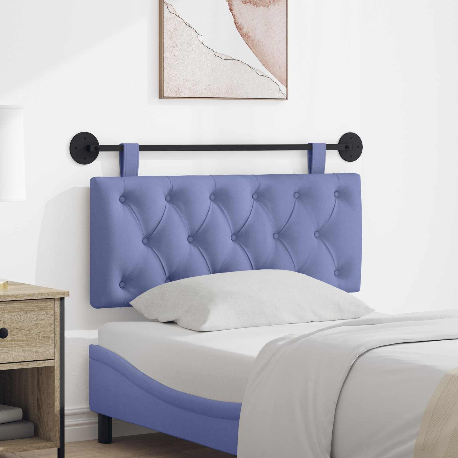 Hangend hoofdbord Jeans Blauw Stof – afbeelding 1
