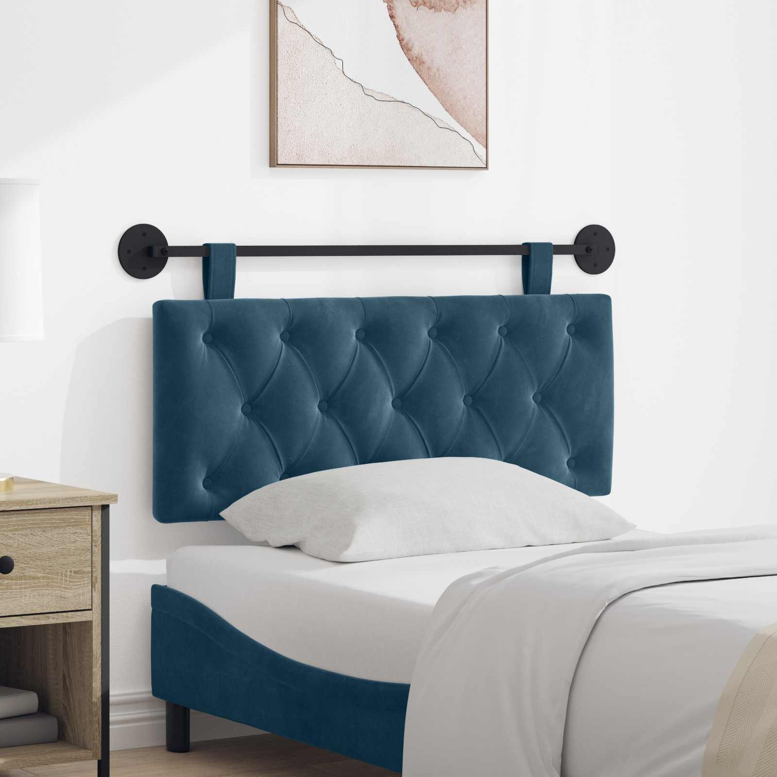 Hangend hoofdbord Blauw Fluweel – afbeelding 1