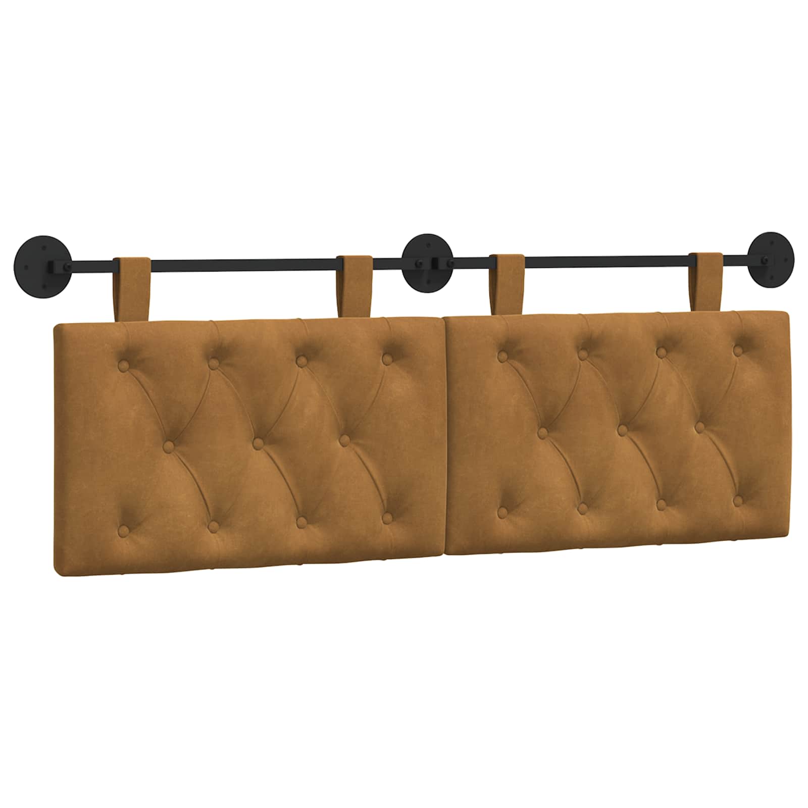 Hangend hoofdbord Met LED-verlichting Bruin Fluweel – afbeelding 2