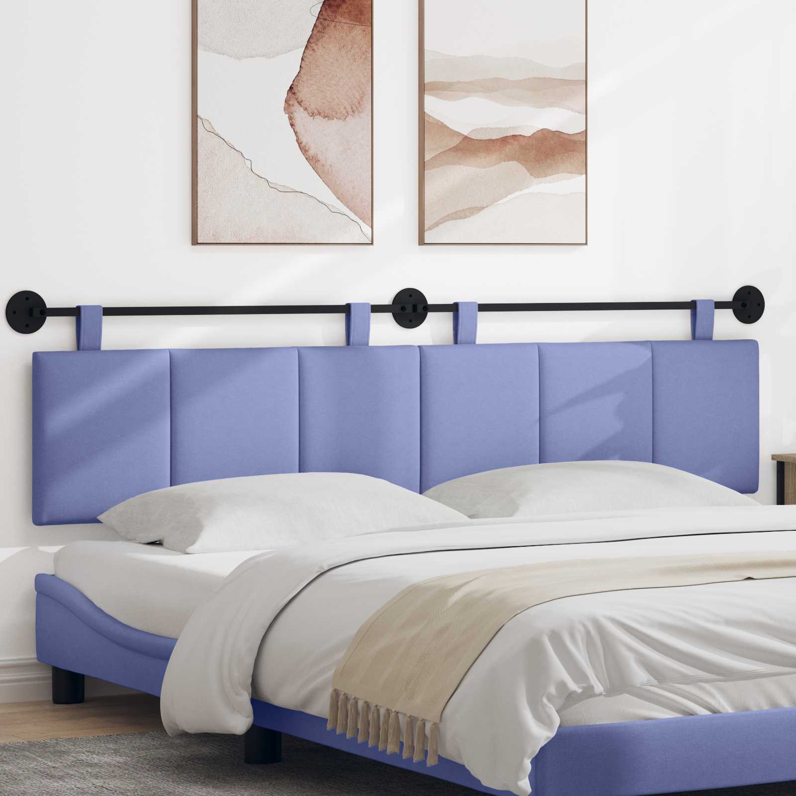 Hangend hoofdbord Jeans Blauw Stof – afbeelding 1
