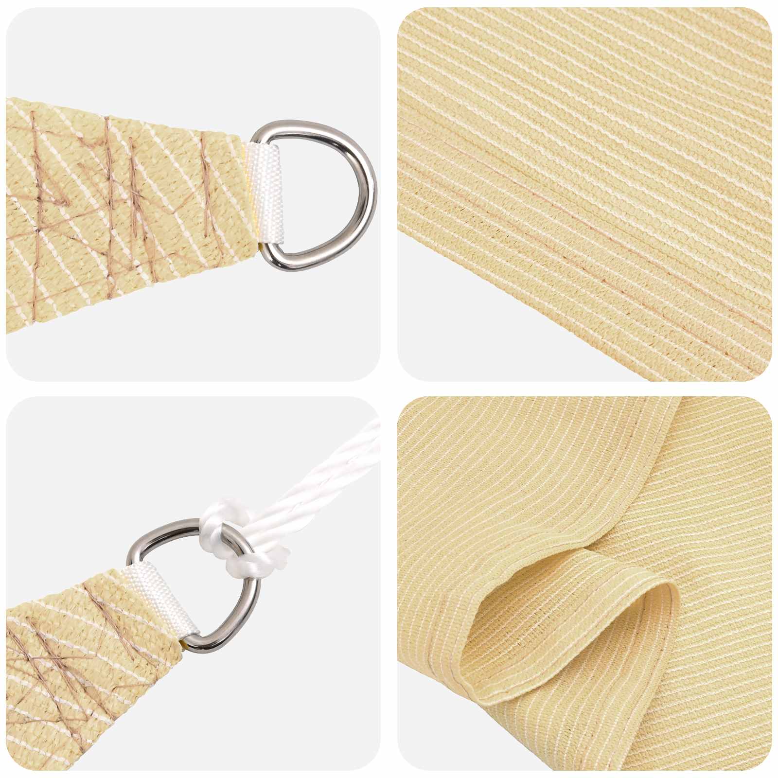 Zonneschaduwzeil Beige 2,5 x 6 m HDPE – afbeelding 2