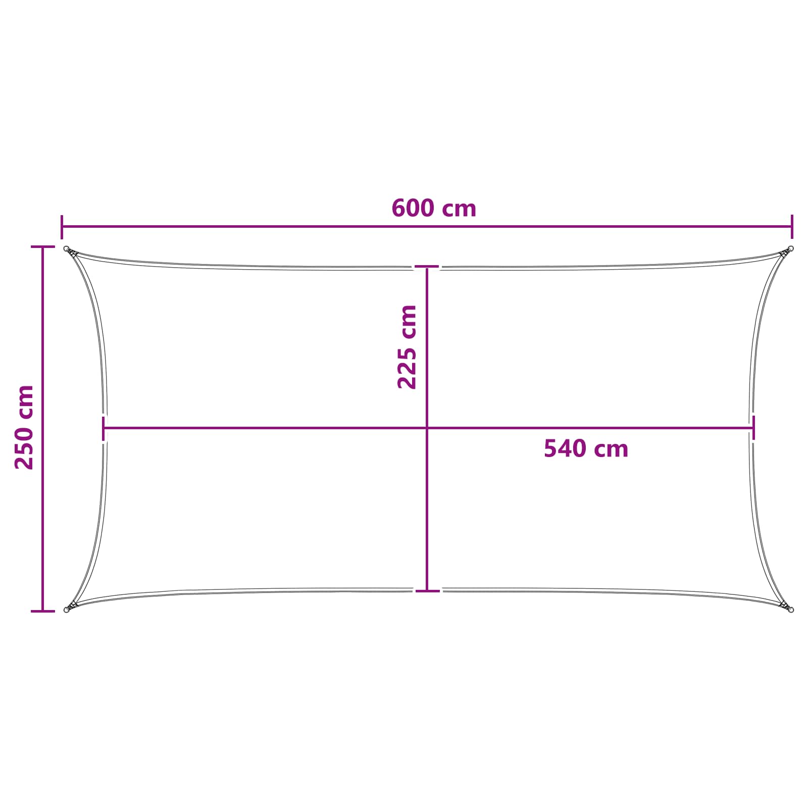 Zonneschaduwzeil Taupe 2,5 x 6 m HDPE – afbeelding 8