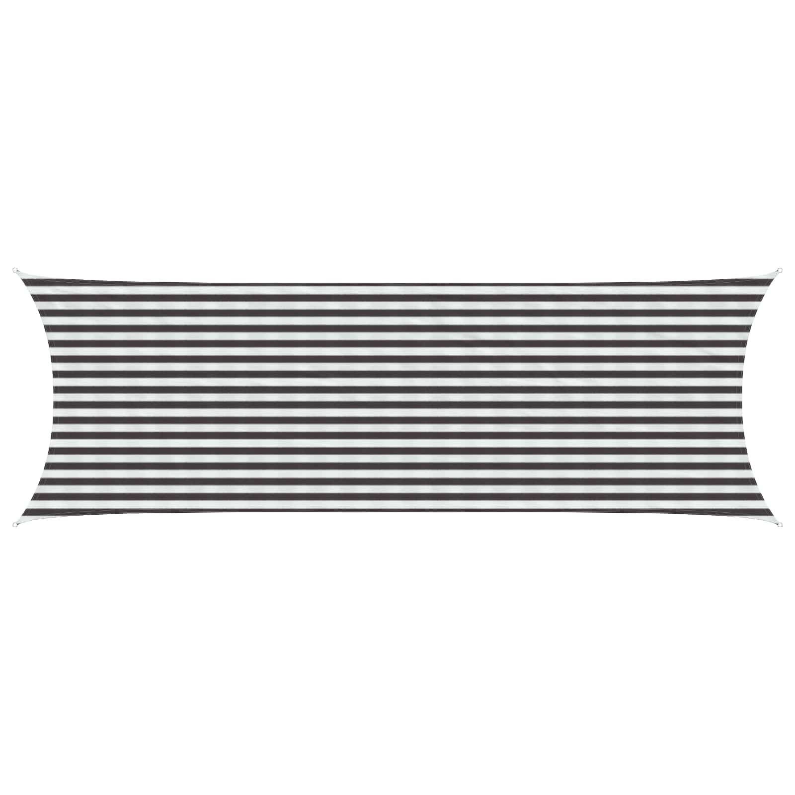 Zonneschaduwzeil Antraciet en Wit 2 x 6 m HDPE – afbeelding 1