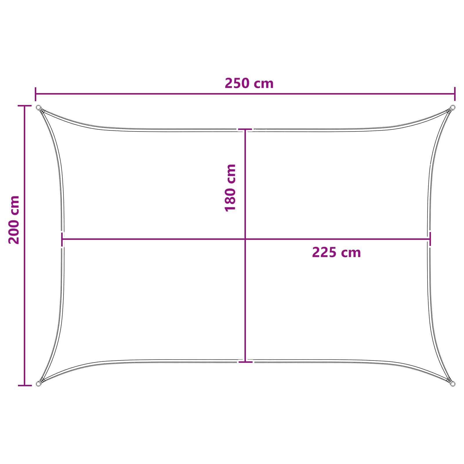 Zonneschaduwzeil Geel en Wit 2 x 2,5 m HDPE – afbeelding 8