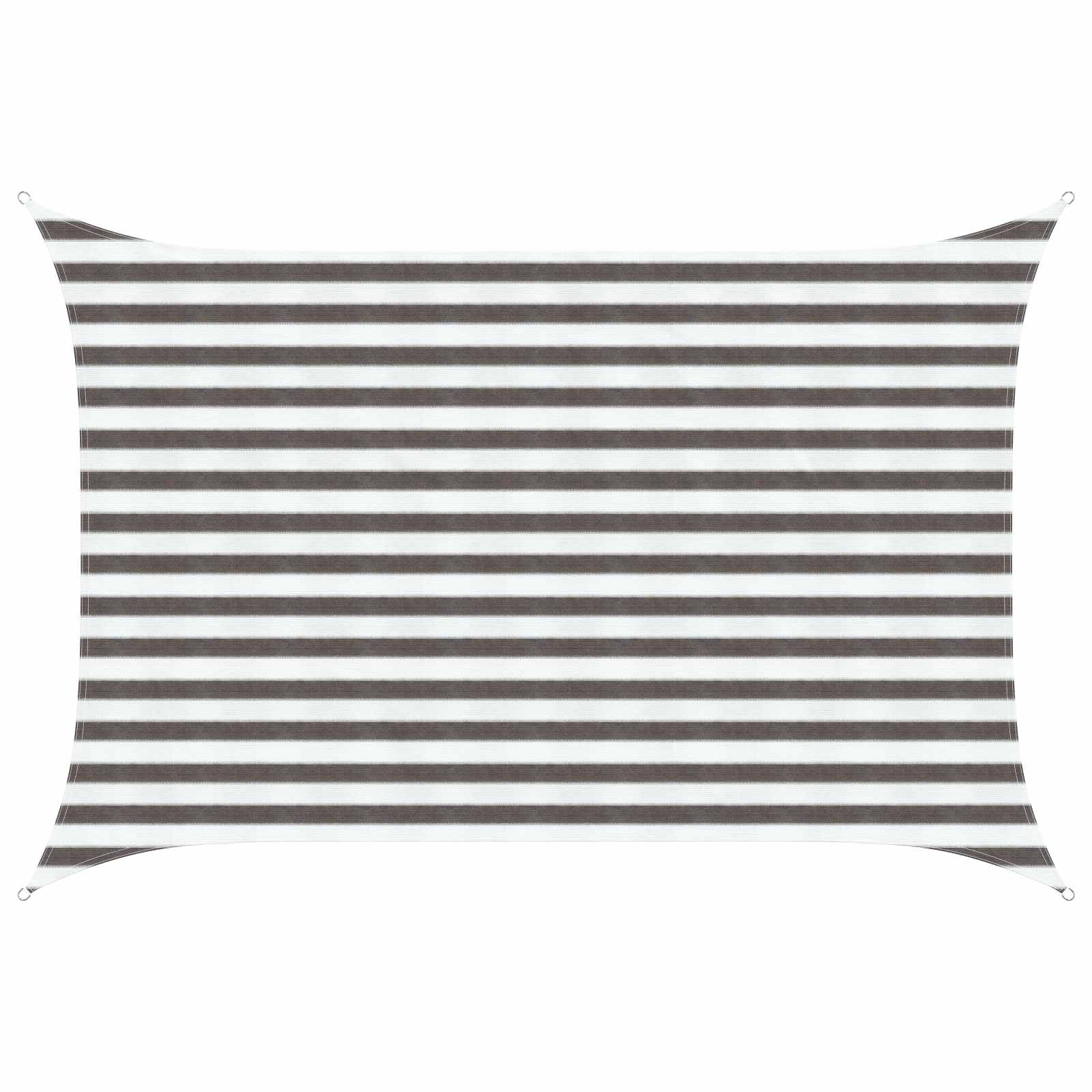 Zonneschaduwzeil Lichtgrijs en wit. 2 x 3,5 m HDPE – afbeelding 1