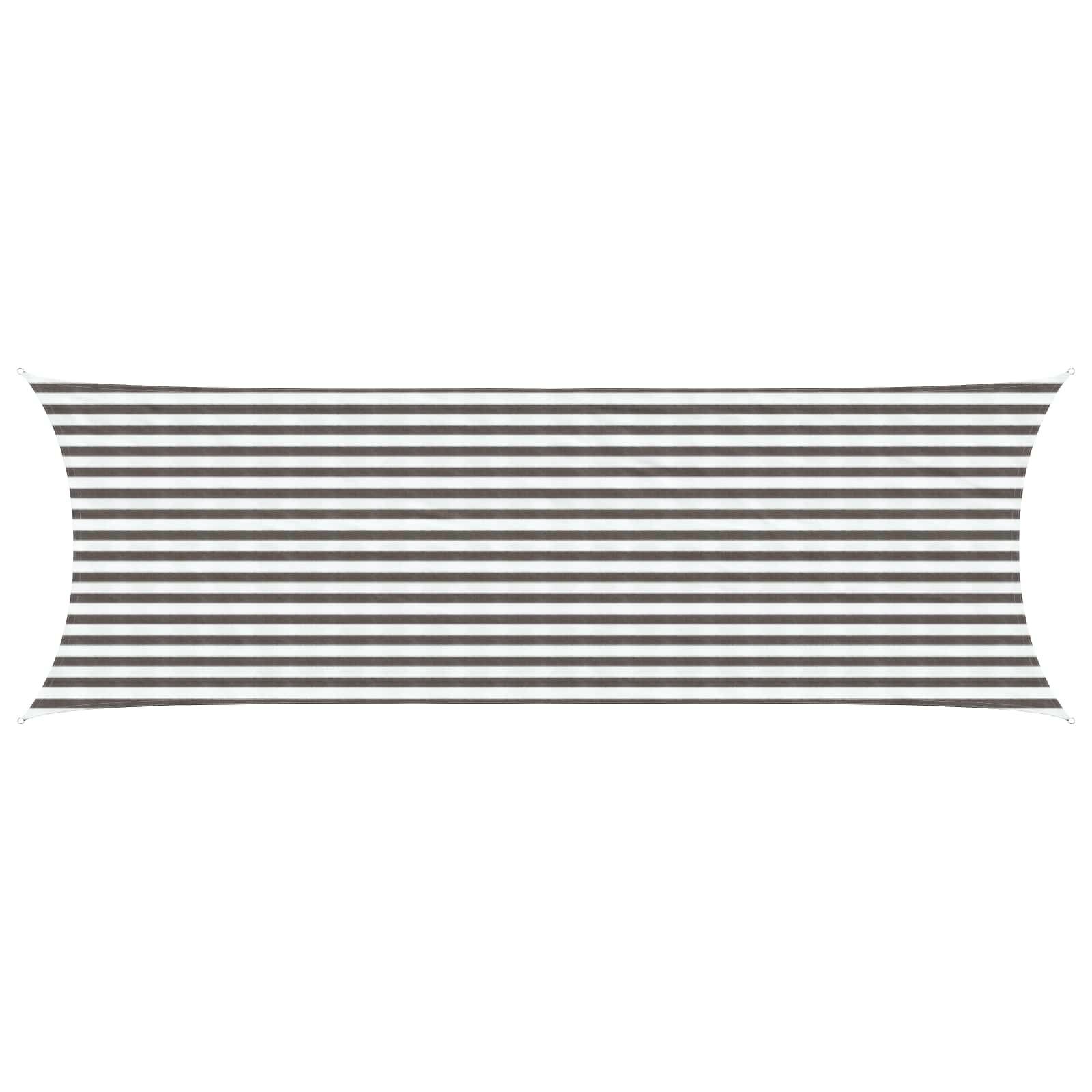 Zonneschaduwzeil Lichtgrijs en wit. 2 x 6 m HDPE – afbeelding 1