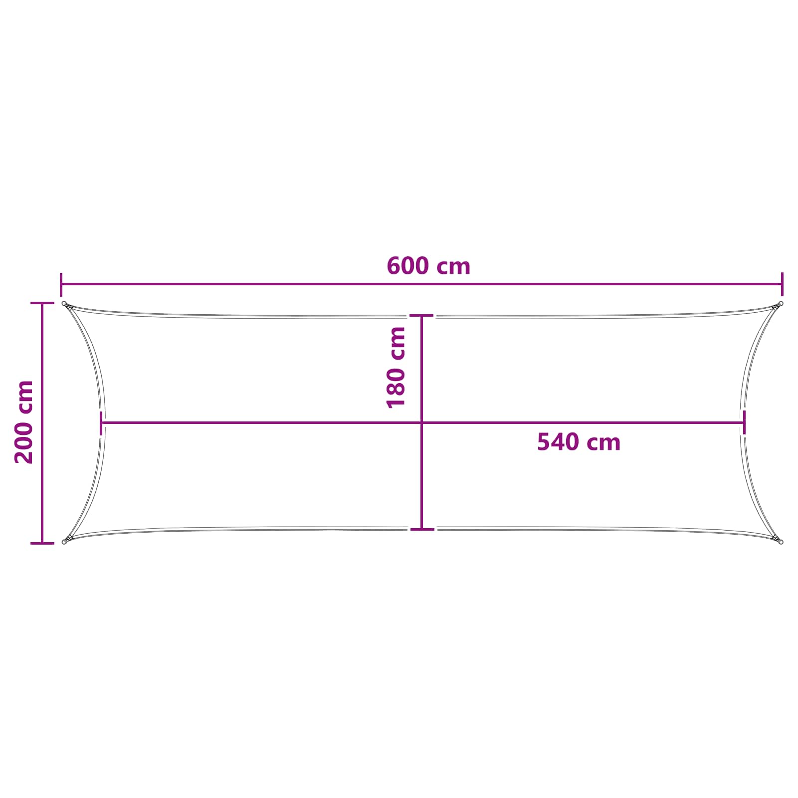 Zonneschaduwzeil Lichtgrijs en wit. 2 x 6 m HDPE – afbeelding 8