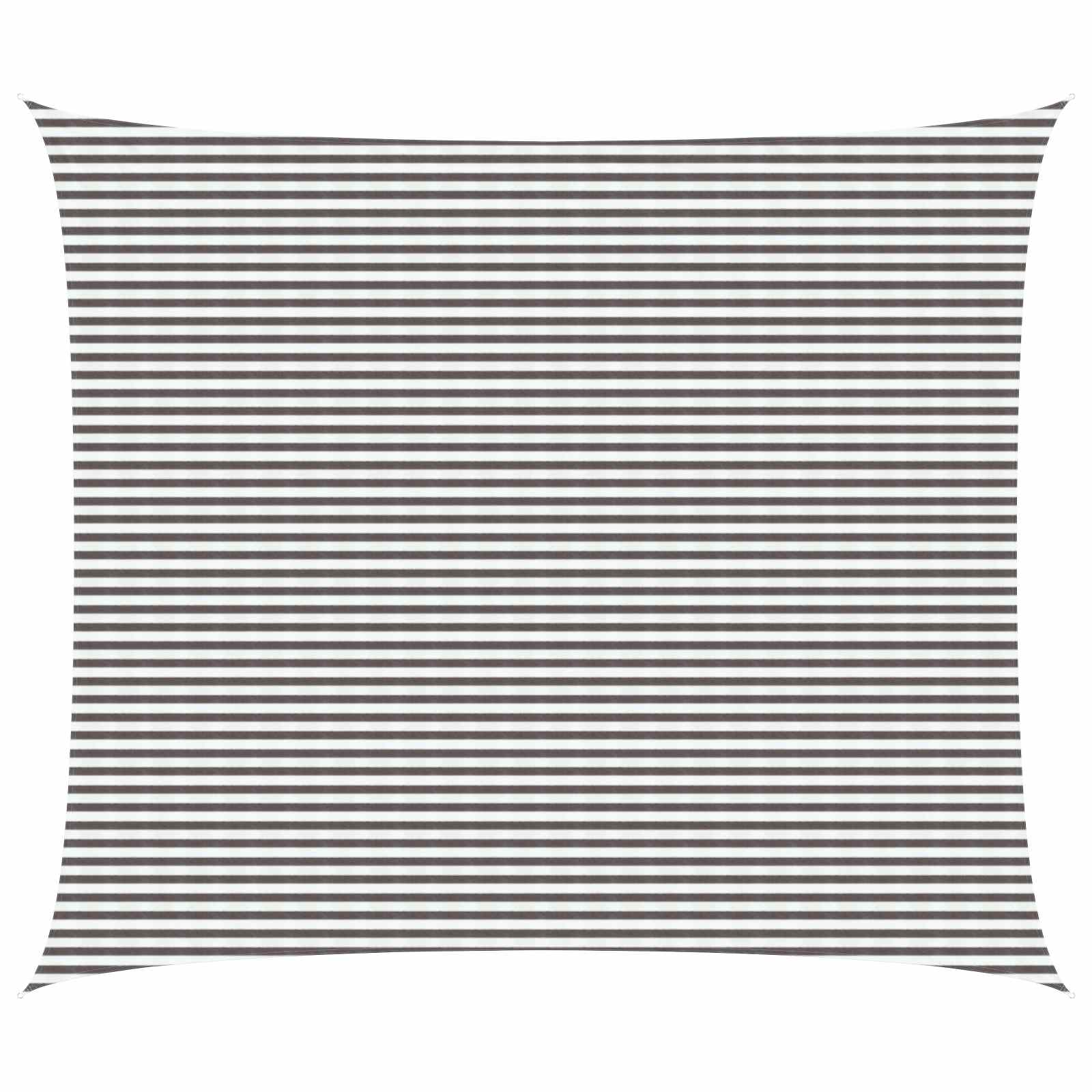 Zonneschaduwzeil Lichtgrijs en wit. 6 x 7 m HDPE – afbeelding 1
