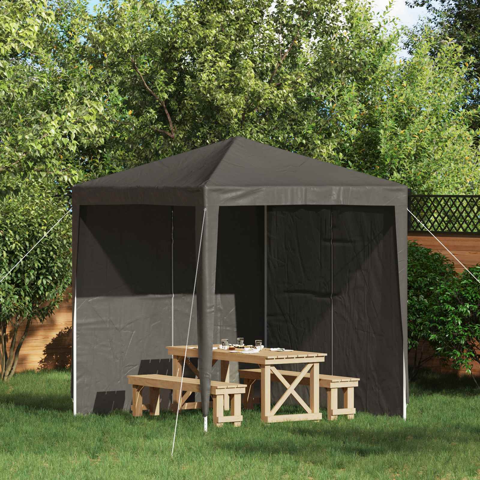 Party Tent Zijwand 2 pcs Antracietkleurig 200 x 195 cm