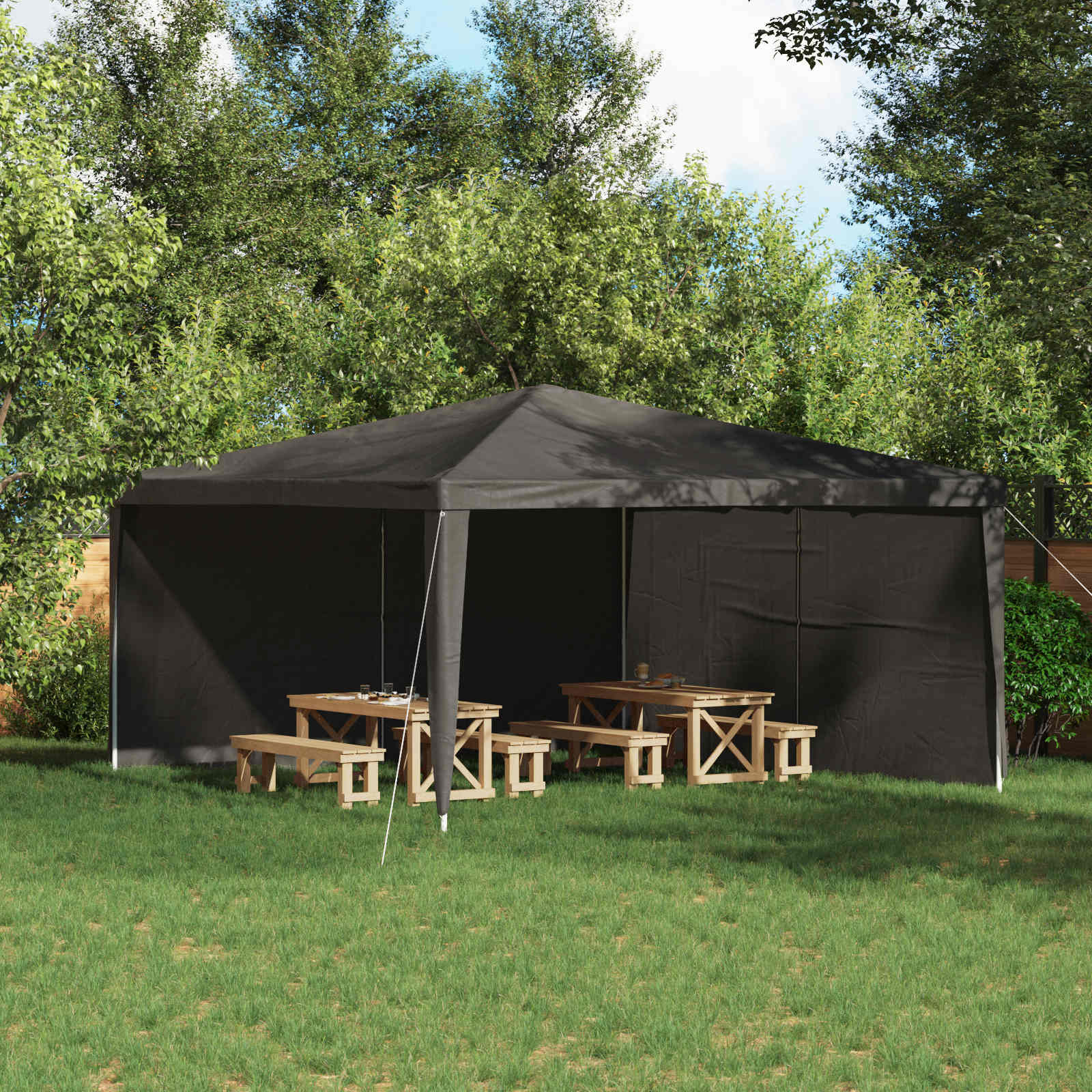 Party Tent Zijwand 2 pcs Antracietkleurig 400 x 195 cm