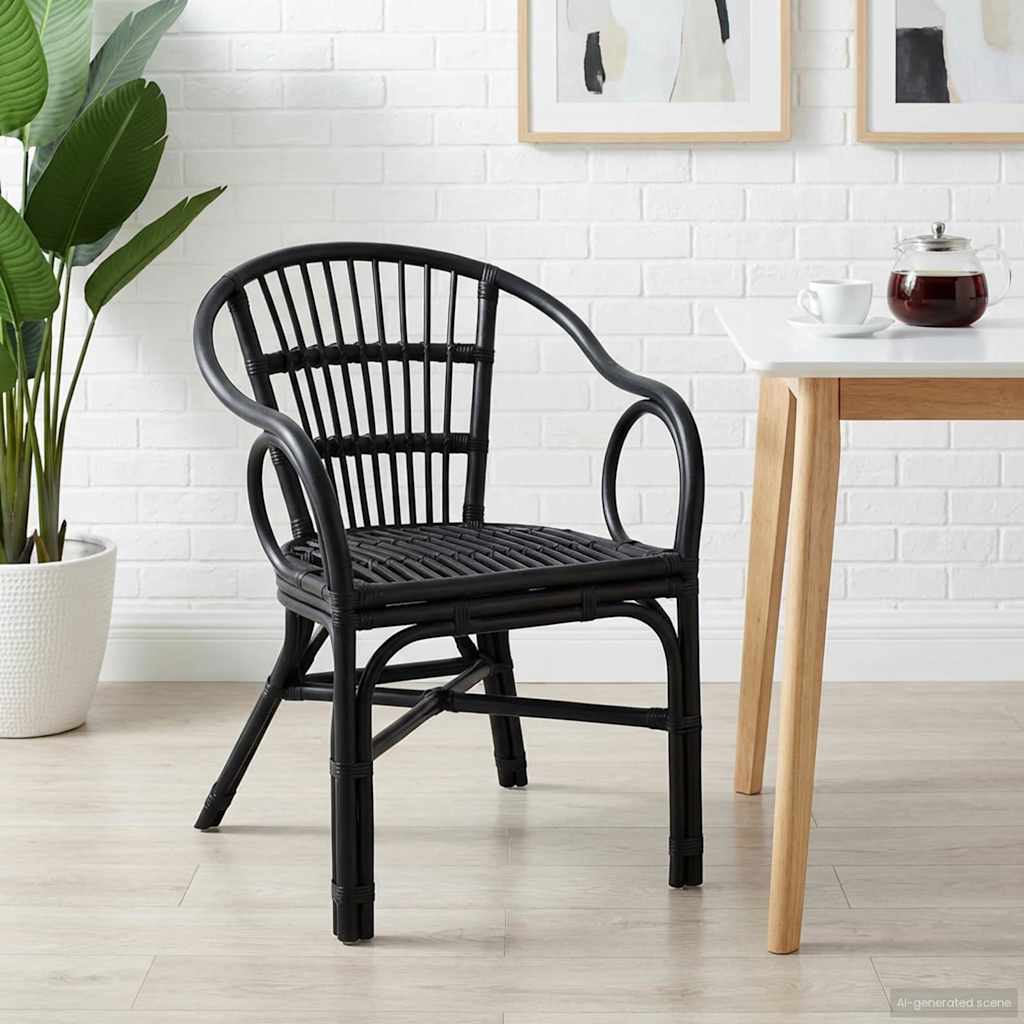 Stapelstoel Zwart 58 x 60 x 81 cm Rattan