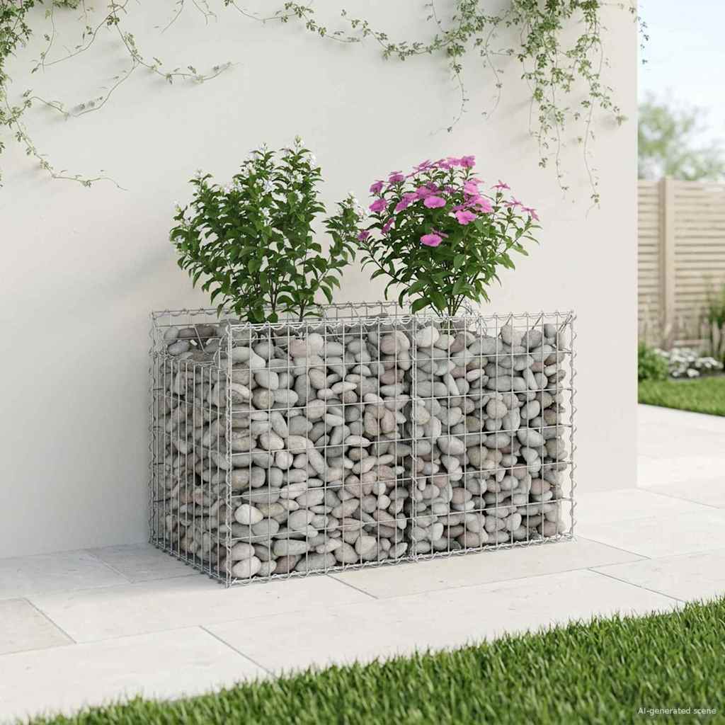Gabion Verhoogd Bed Zilverkleurig