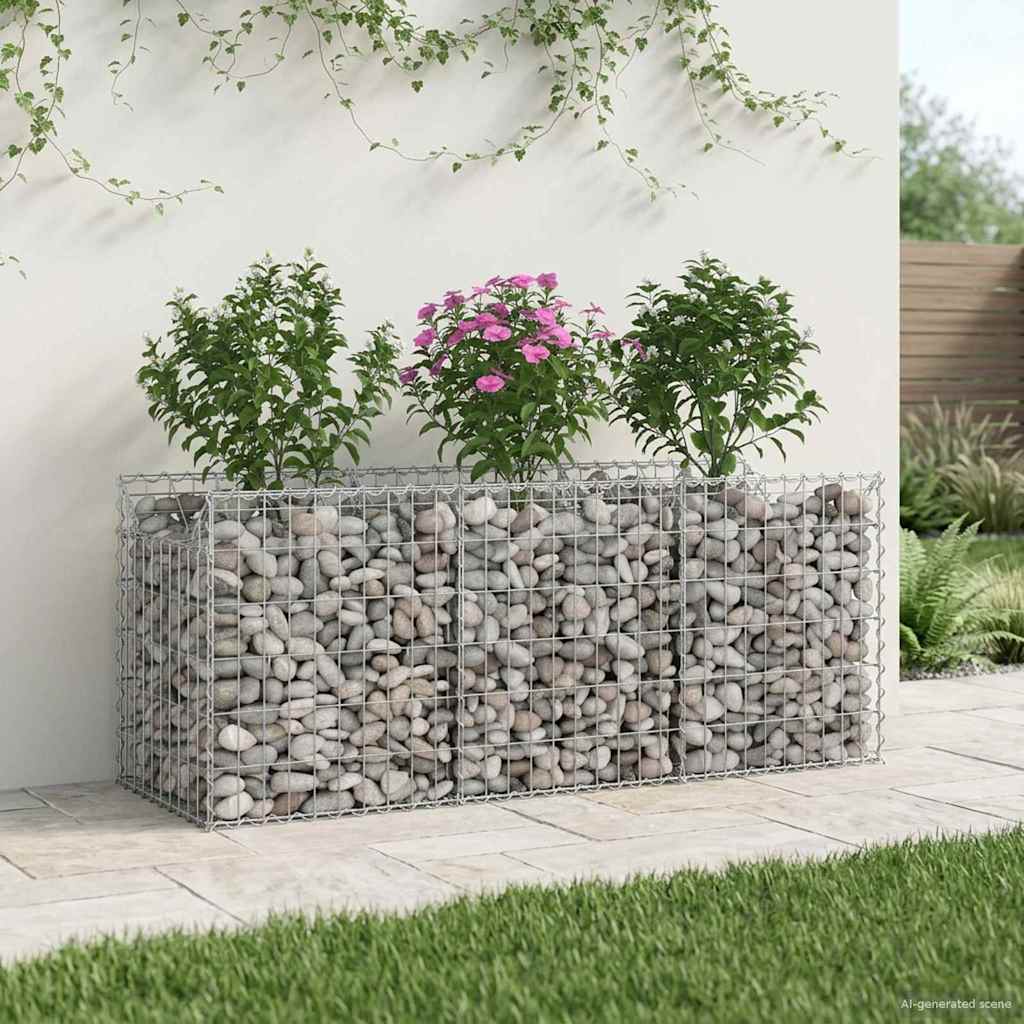 Gabion Verhoogd Bed Zilverkleurig
