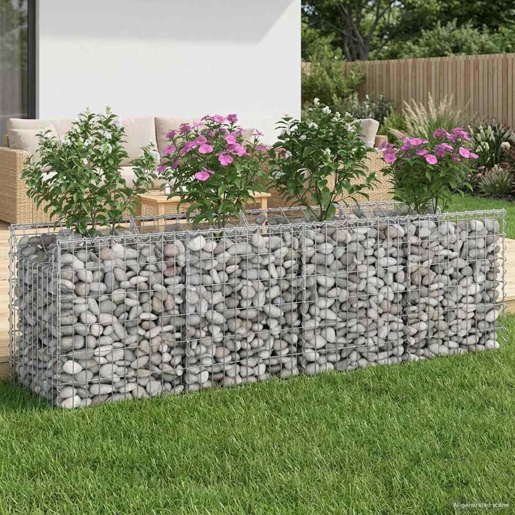 Gabion Verhoogd Bed Zilverkleurig