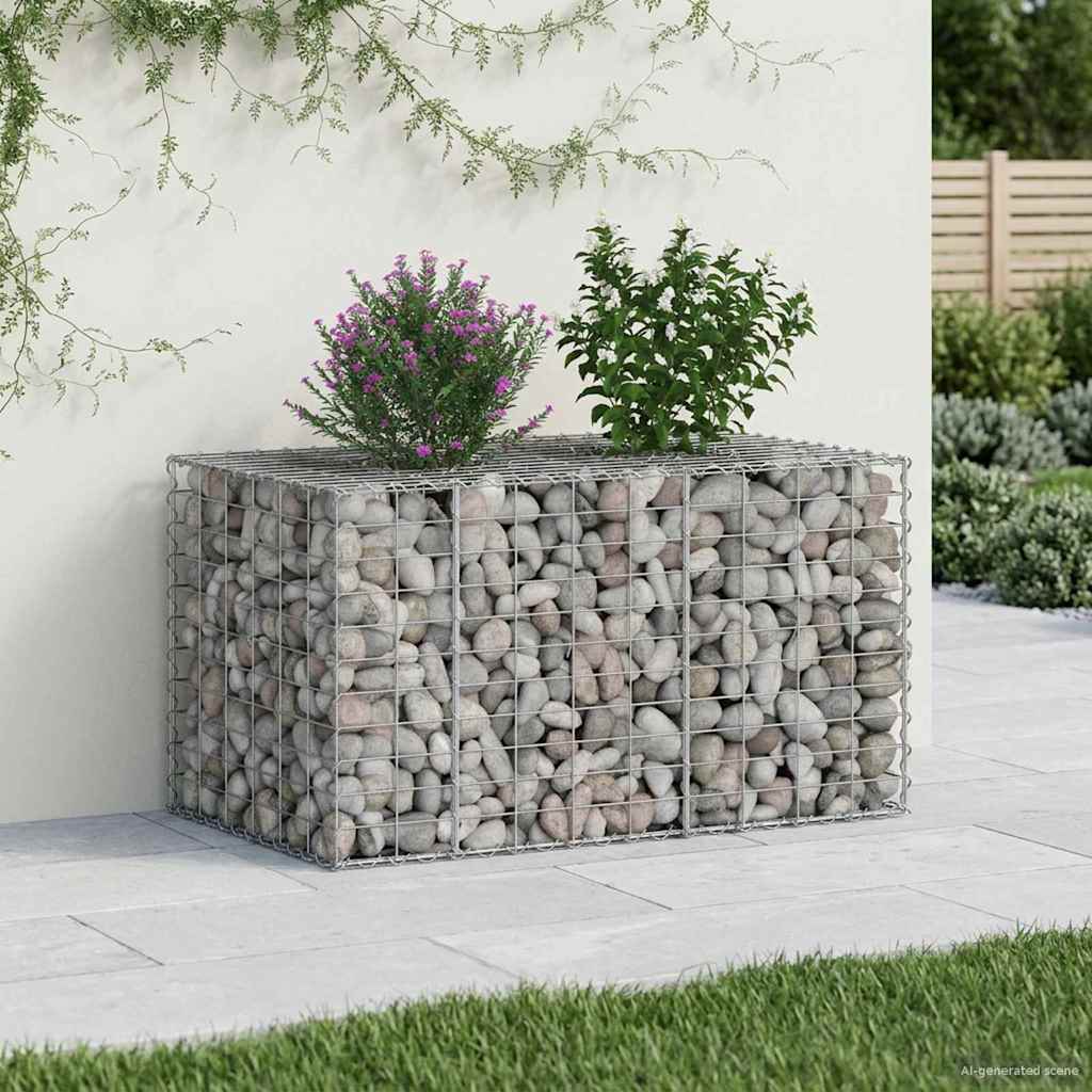 Gabion Verhoogd Bed Zilver