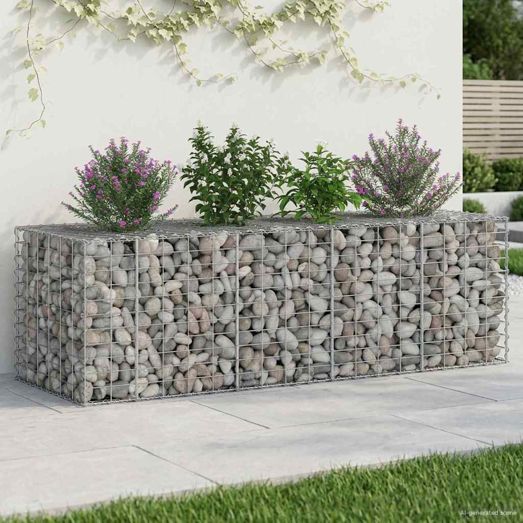 Gabion Verhoogd Bed Zilver