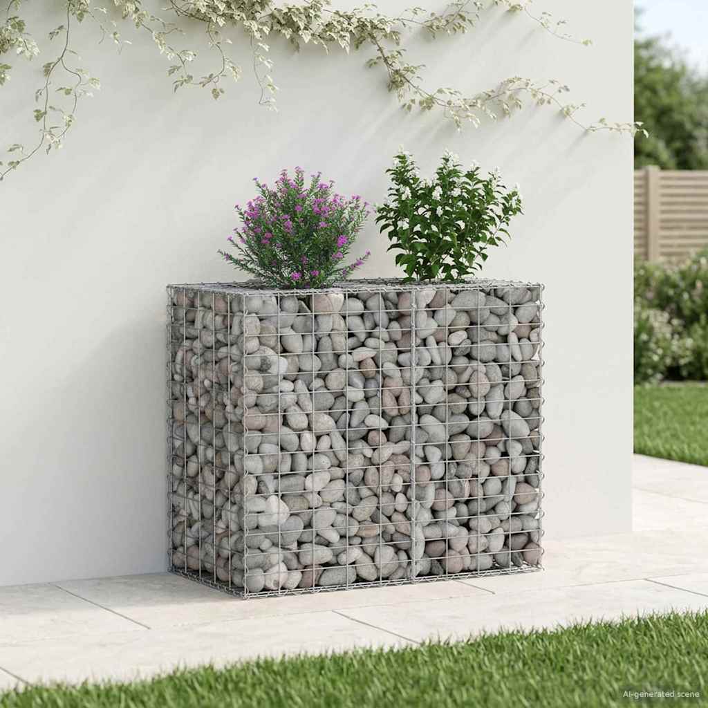 Gabion Verhoogd Bed Zilver