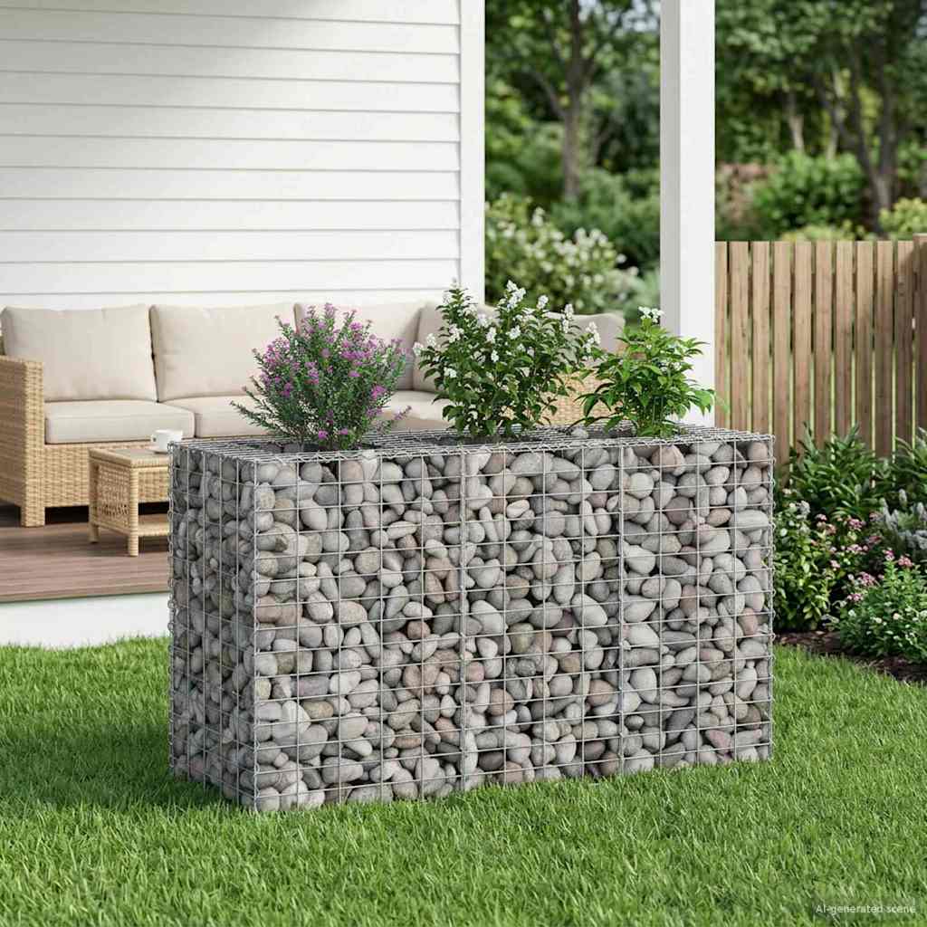 Gabion Verhoogd Bed Zilver