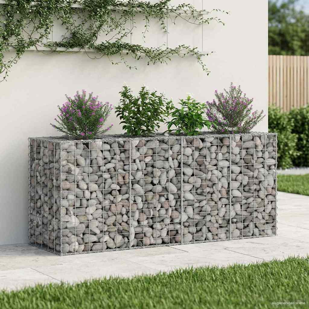 Gabion Verhoogd Bed Zilver