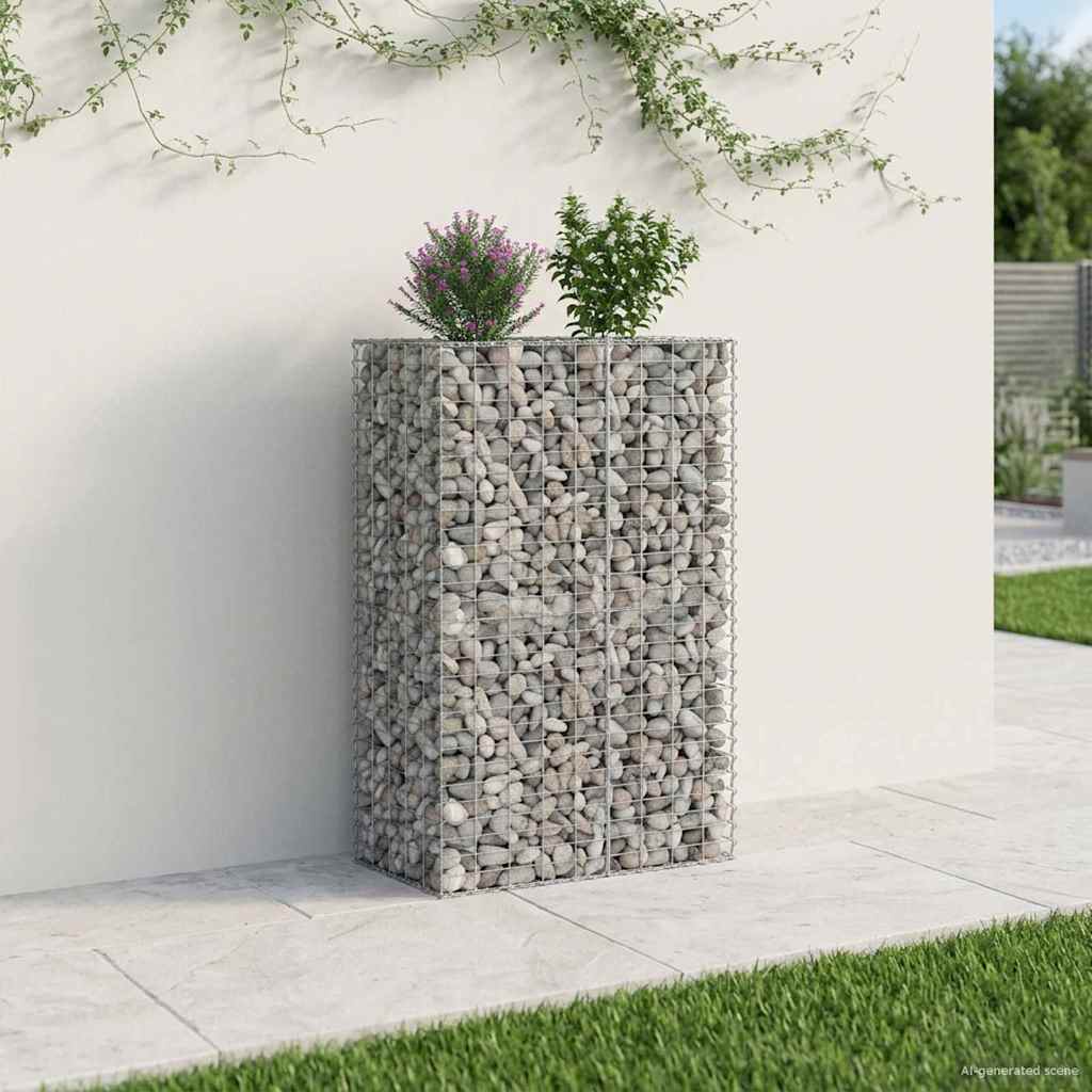 Gabion Verhoogd Bed Zilver